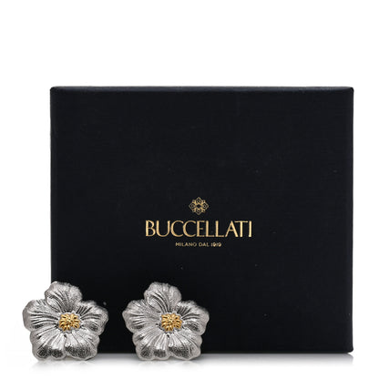 Buccellati Sterling Silver Vermeil Blossoms Gardenia Earrings 5 of 5