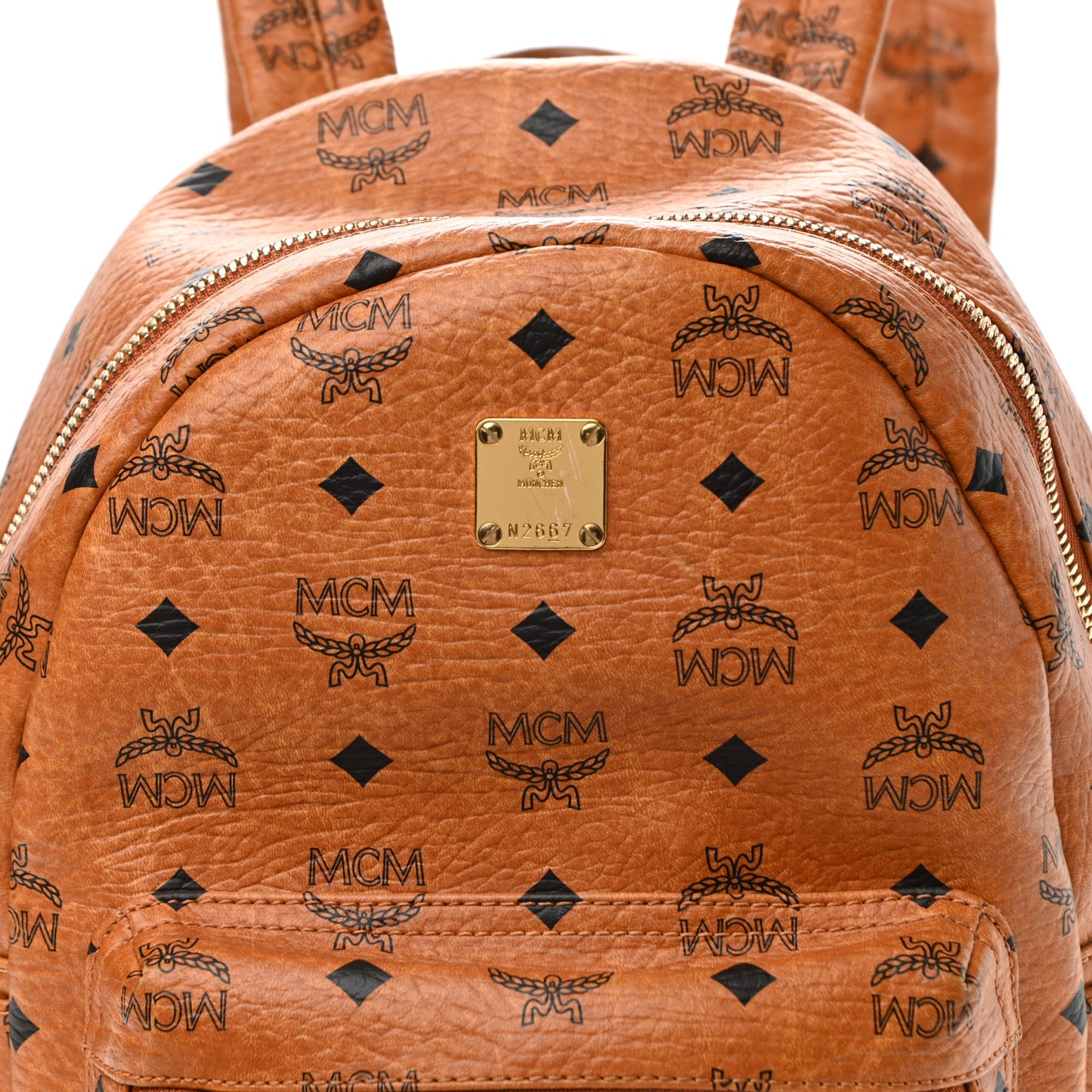Visetos Small Side Stud Stark Backpack Cognac