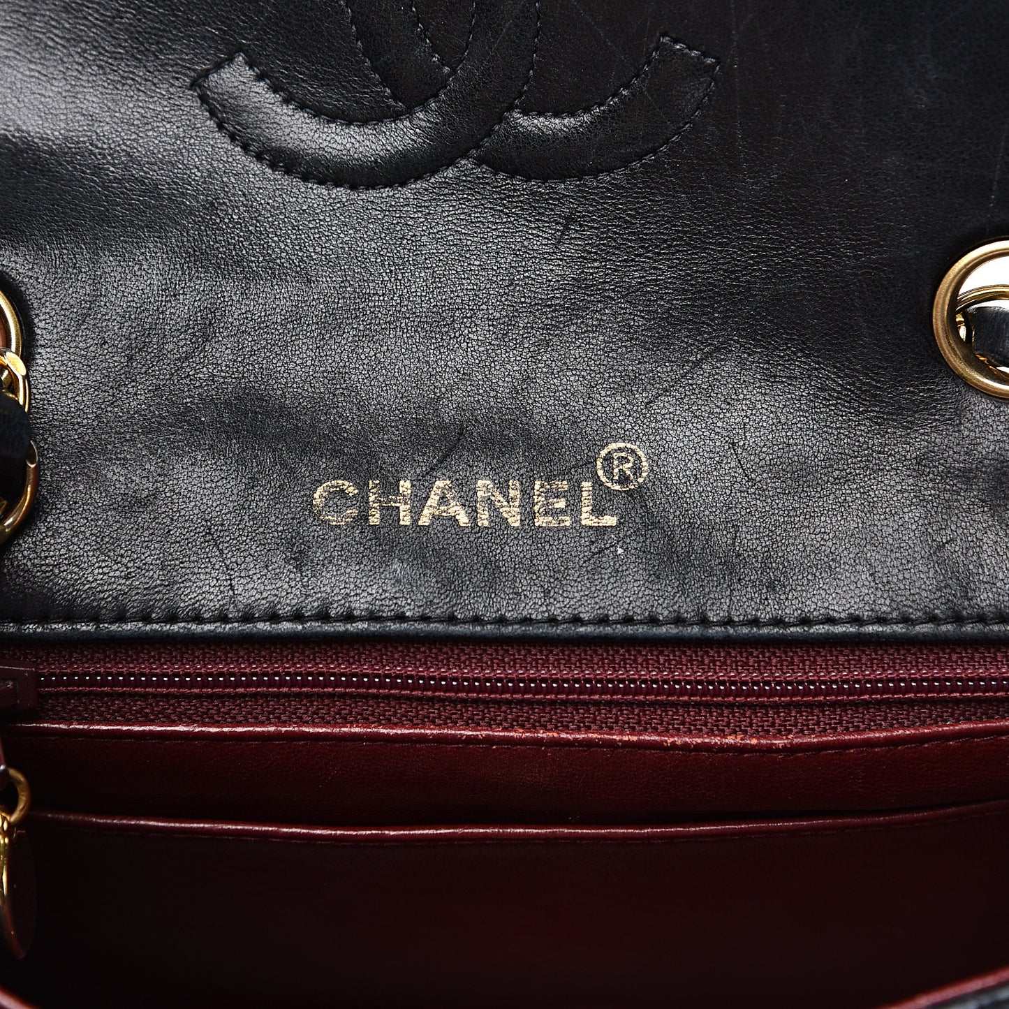 Lambskin Quilted Mini Square Flap Black