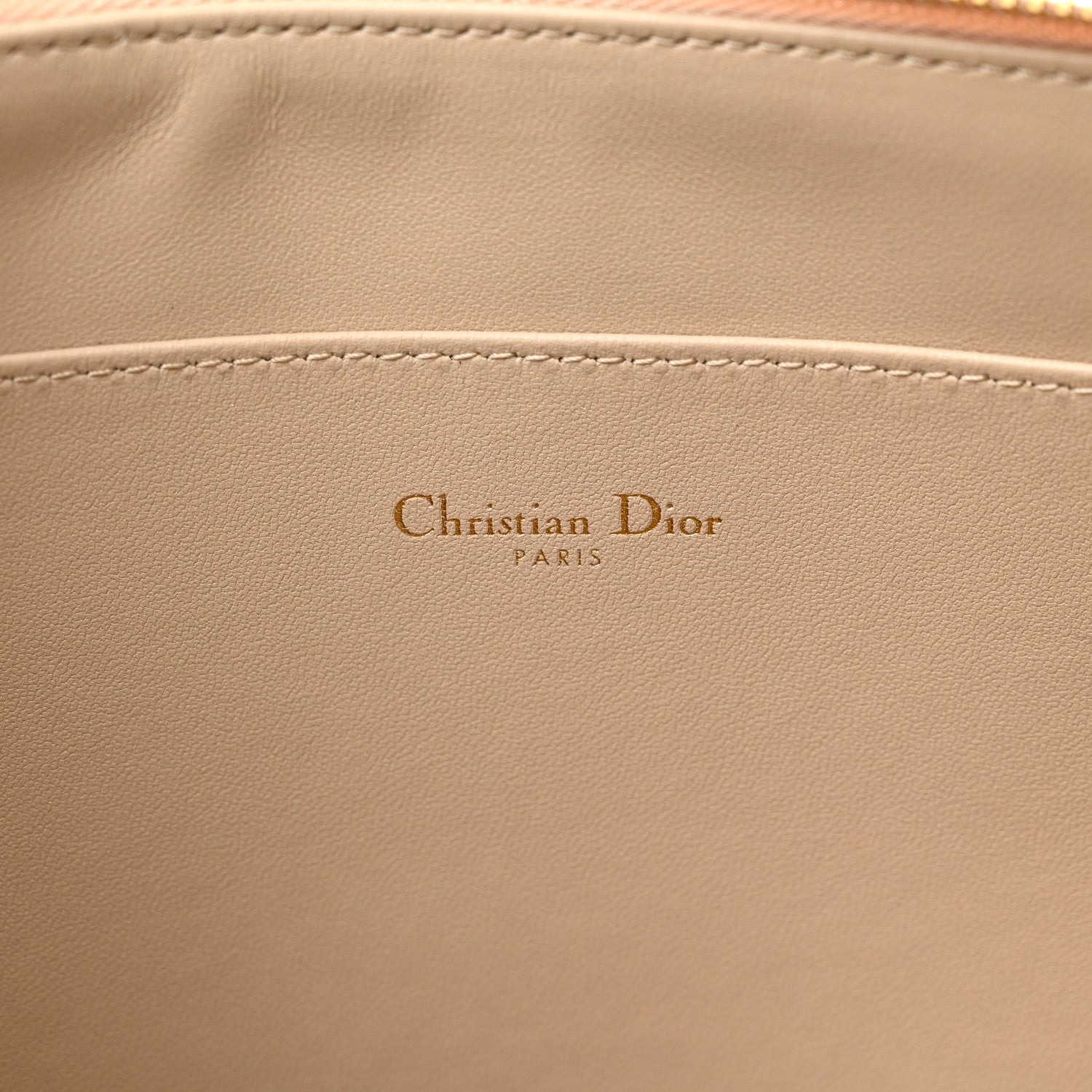 Christian Dior Metallic Lambskin Cannage Large Caro Daily Pouch Gold 6 of 8