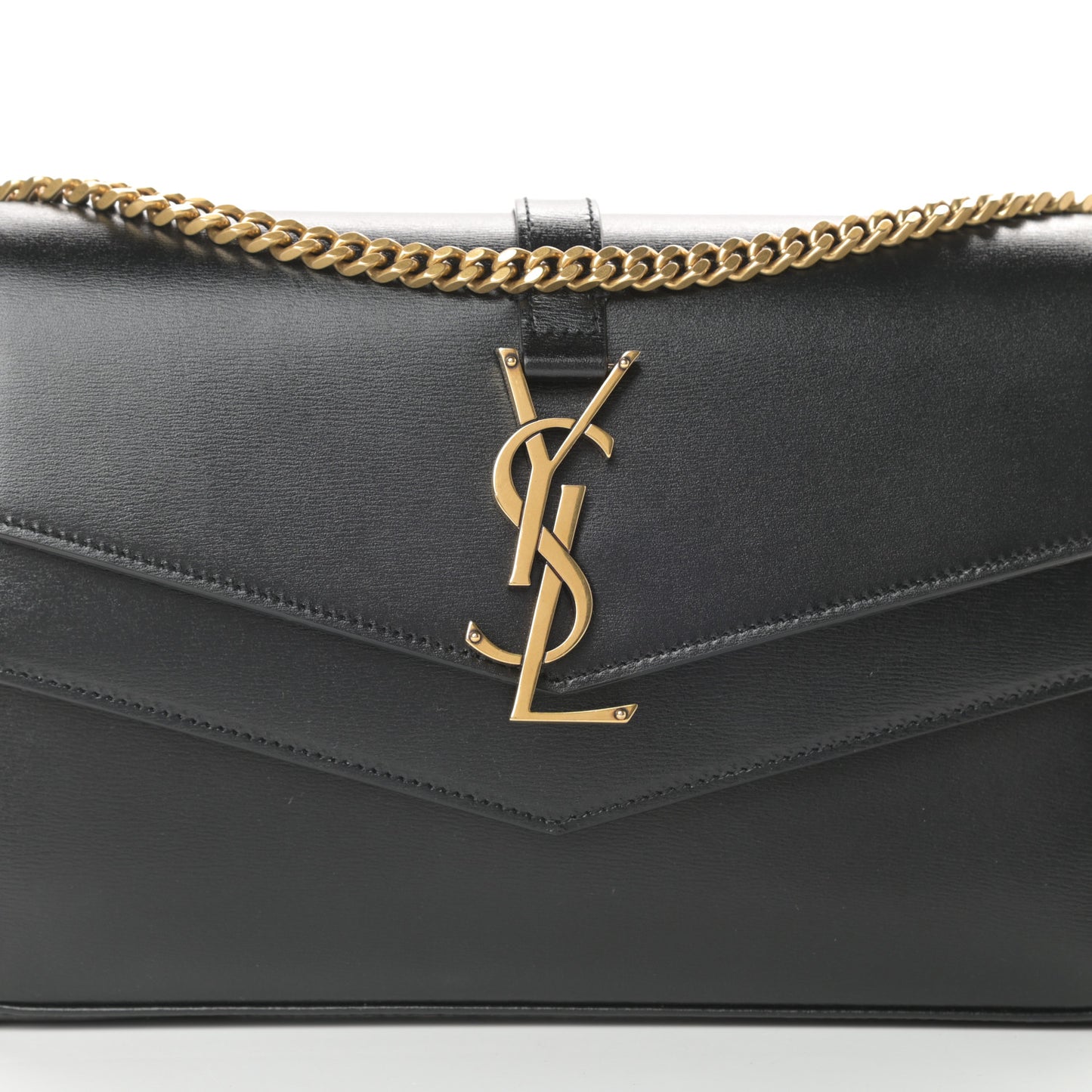 Smooth Calfskin Sulpice Monogram Chain Wallet Black
