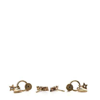 Christian Dior Metal Heart Star J'adior Drop Earrings Antique Gold 3 of 5