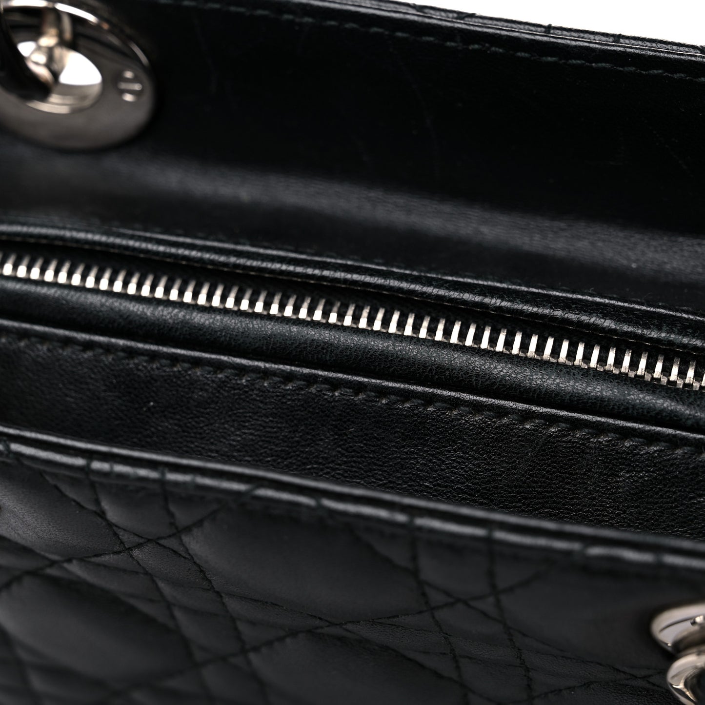 Lambskin Cannage Medium Lady Dior Black
