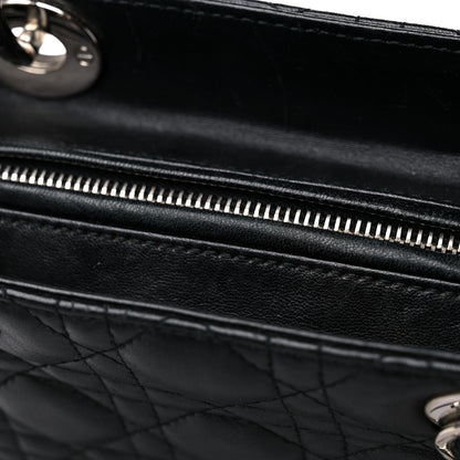 Christian Dior Lambskin Cannage Medium Lady Dior Black 13 of 16