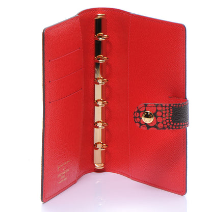 Louis Vuitton Monogram Kusama Town Small Ring Agenda Cover Red 6 of 8