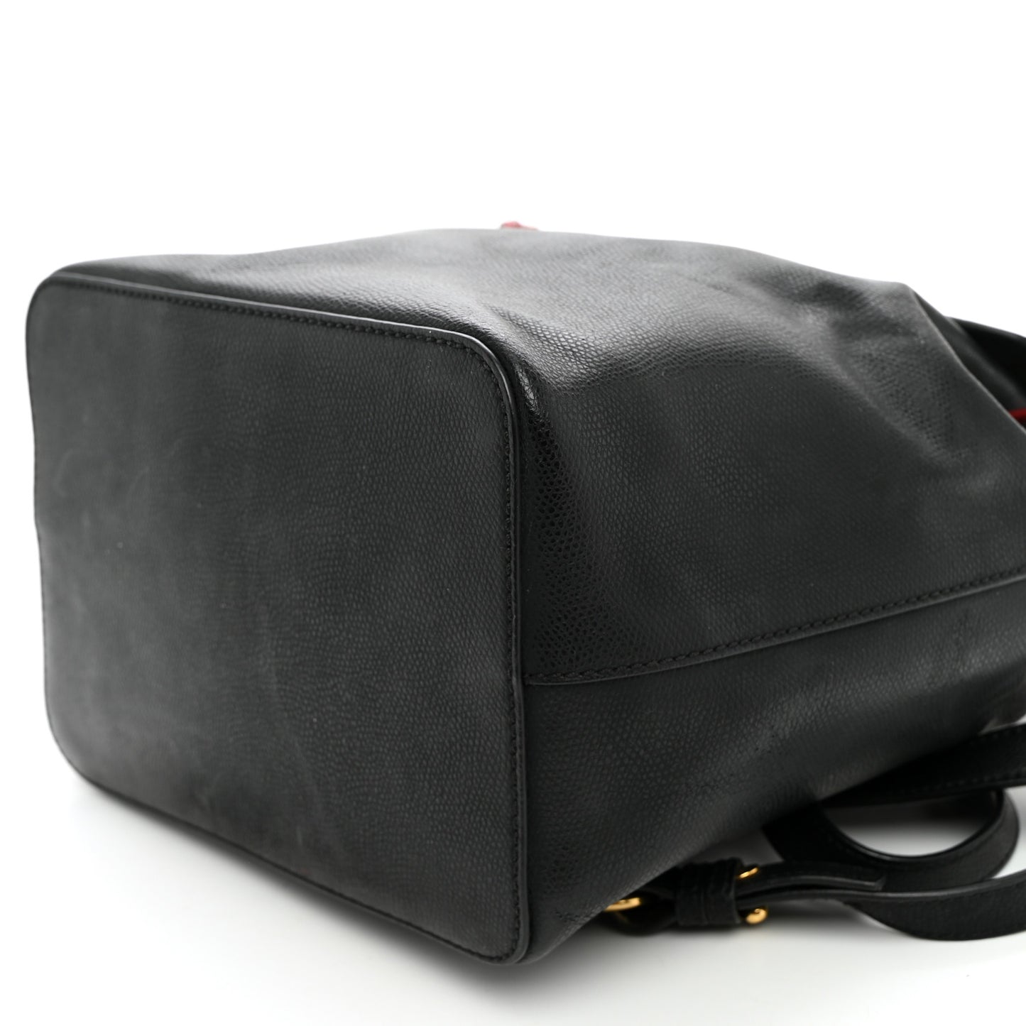 Vitello Cruise Bi-Color FF 1974 Embossed F is Fendi Drawstring Backpack Black Fragola Maya