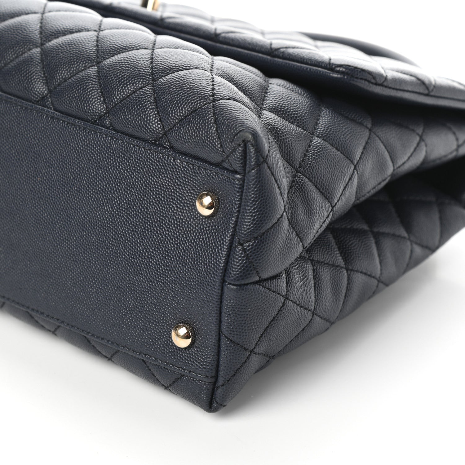 Chanel Caviar Quilted Medium Coco Handle Flap Navy Blue 10 of 10