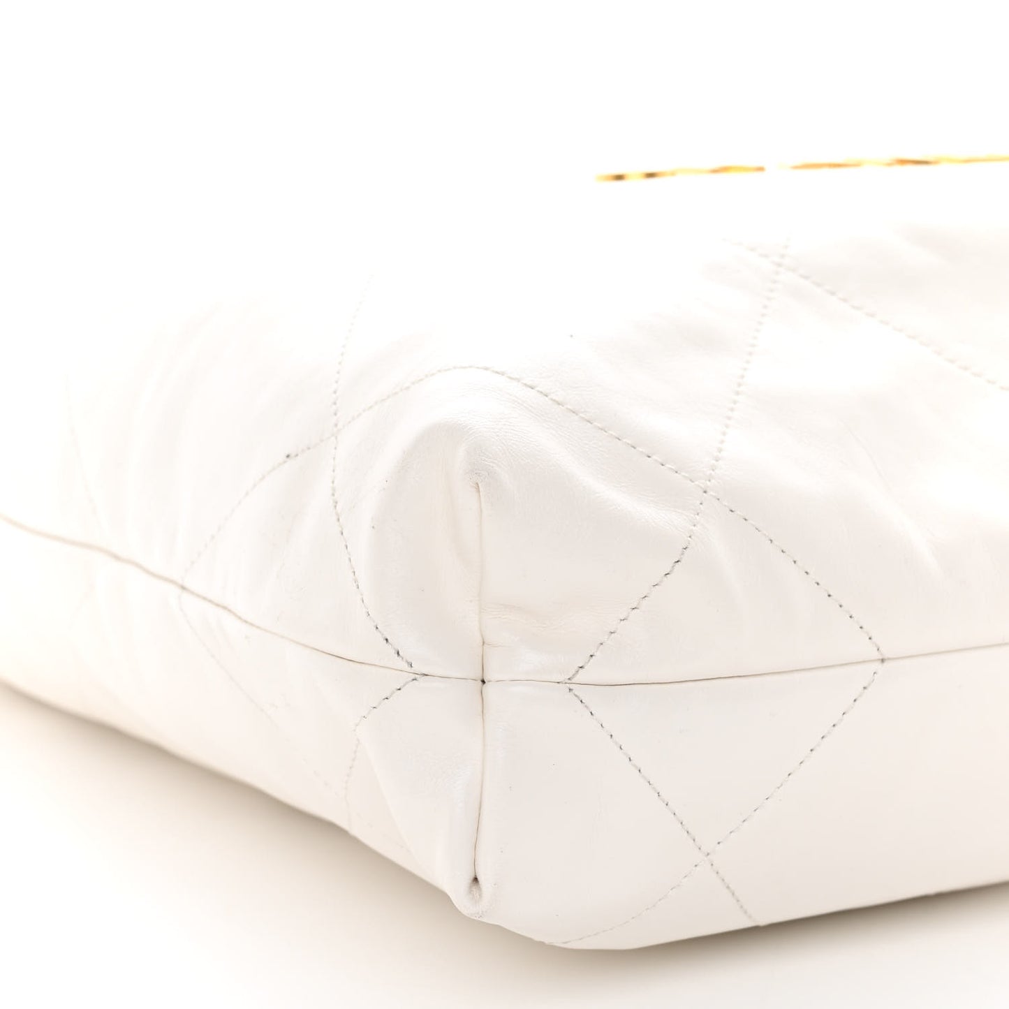 Shiny Calfskin Quilted Small Chanel 22 White