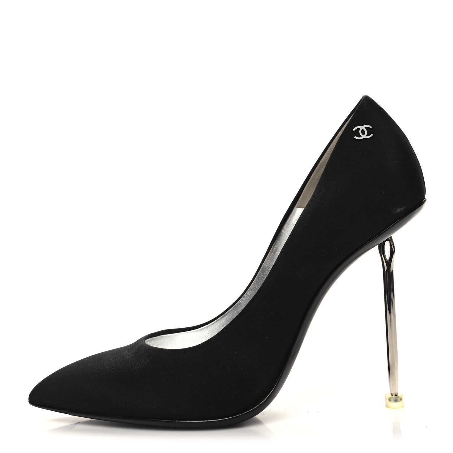 Chanel Silk Crepe CC Pumps 36 Black 1 of 9