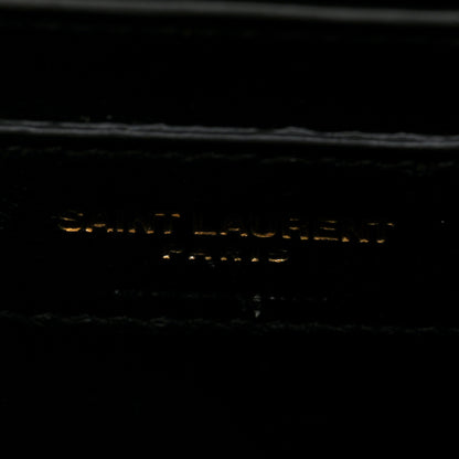 Saint Laurent Grain De Poudre Textured Mixed Matelasse Triquilt Medium Monogram Satchel Black 6 of 9