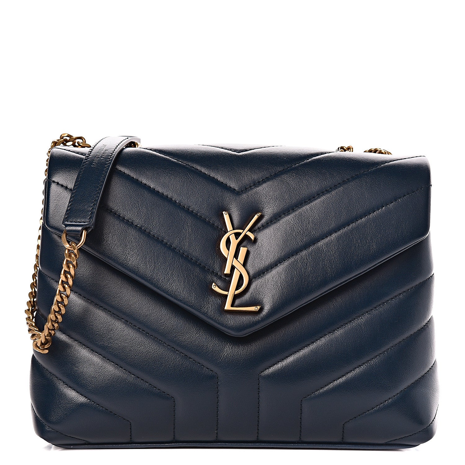 Saint Laurent Calfskin Y Calfskin Monogram Small Loulou Chain Satchel Denim Brut 1 of 14