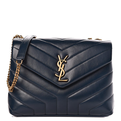 Saint Laurent Calfskin Y Calfskin Monogram Small Loulou Chain Satchel Denim Brut 1 of 14