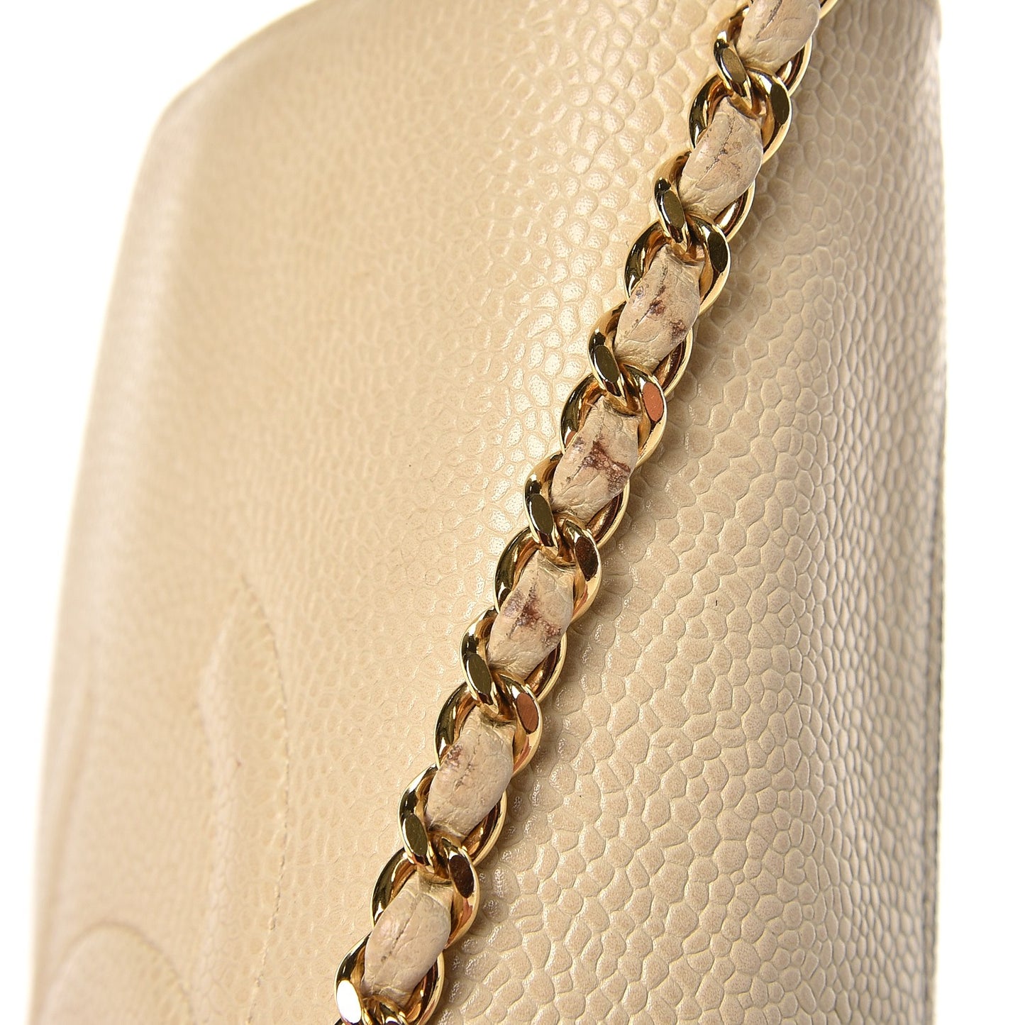 Caviar Timeless CC Wallet on Chain WOC Beige Clair