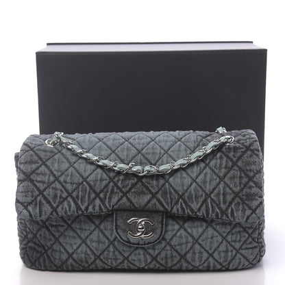 Chanel Denim Quilted Denimpression Flap Green Blue 11 of 11