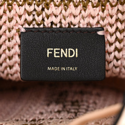 Fendi Raffia Vitello King F is Fendi FF Crochet Mini Mon Tresor Bucket Bag Natural Light Rose 6 of 13