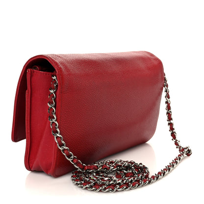 Chanel Caviar Timeless CC Wallet on Chain WOC Red 3 of 12
