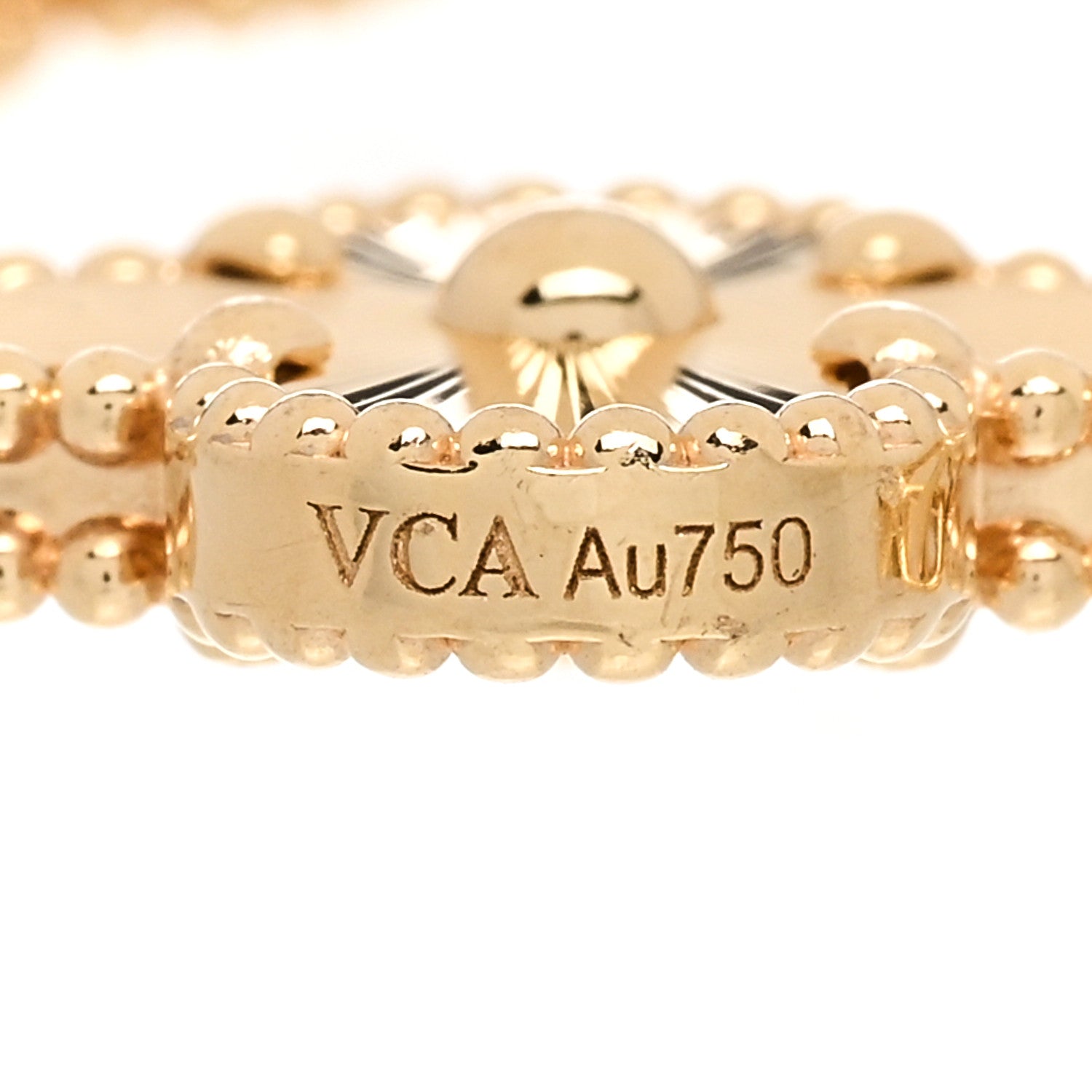 Van Cleef & Arpels 18K Yellow Gold Diamond 5 Motifs Guilloche Vintage Alhambra Bracelet 5 of 7