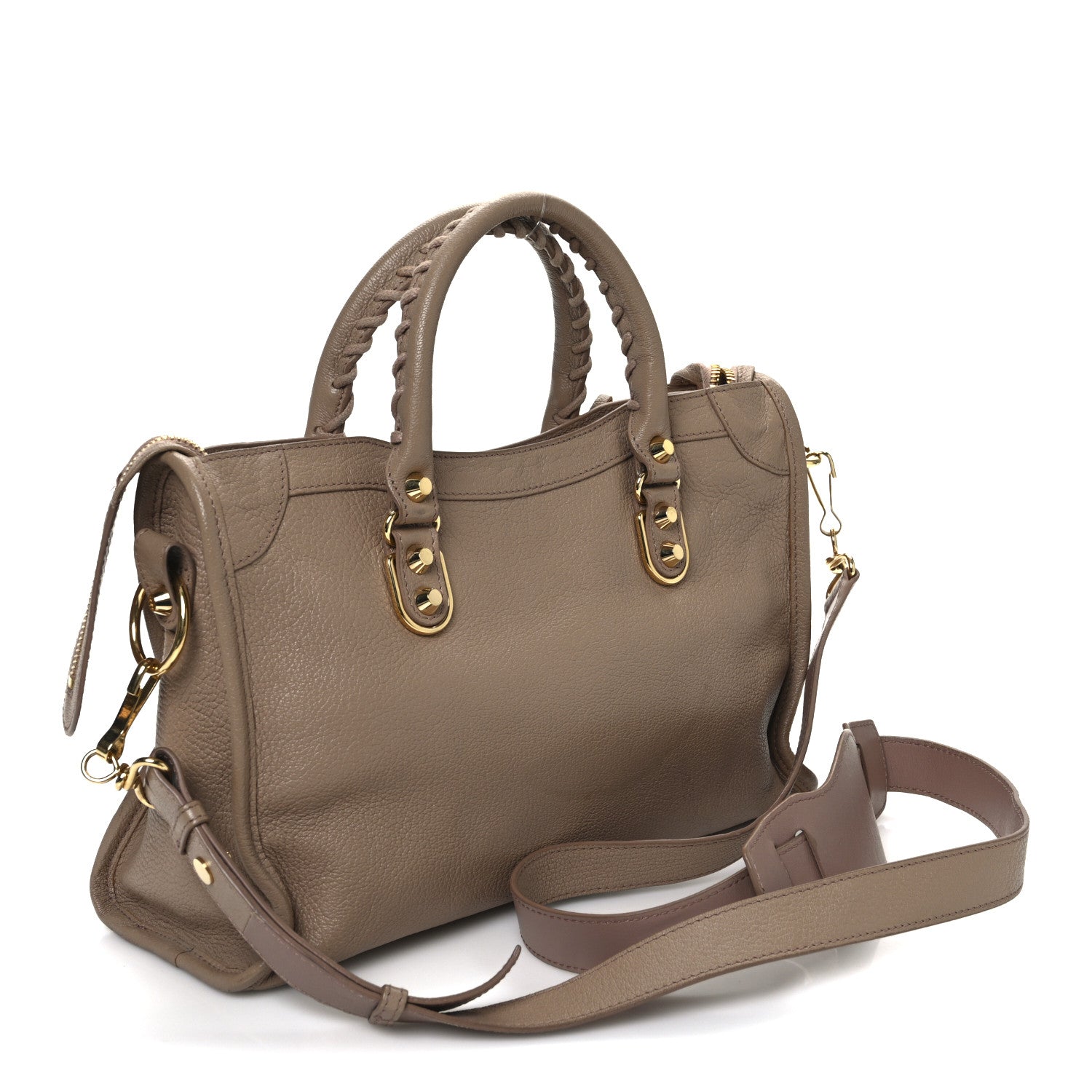 Balenciaga Chevre Gold Metallic Edge Hardware S City Rose Des
