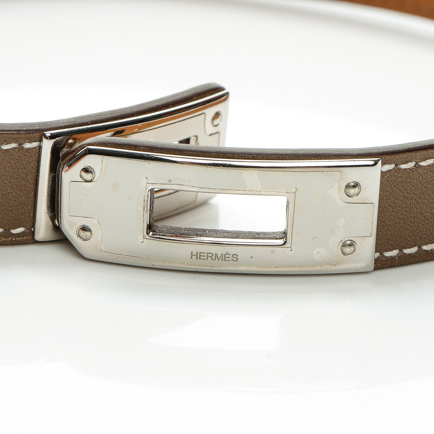 Hermes Tadelakt Kelly Double Tour Bracelet XS Etoupe 5 of 9