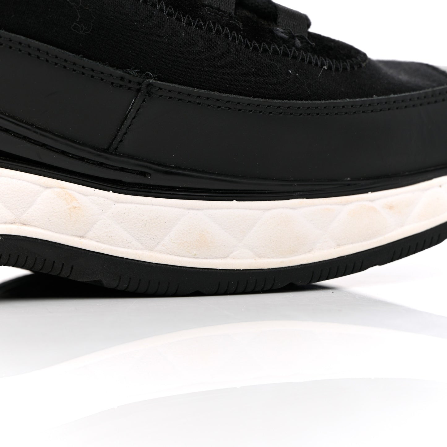 Velvet Calfskin Mixed Fibers CC Sneakers 41 Black