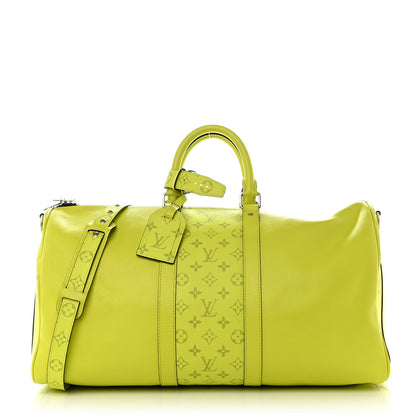 Louis Vuitton Monogram Taiga Keepall Bandouliere 50 Yellow 1 of 9