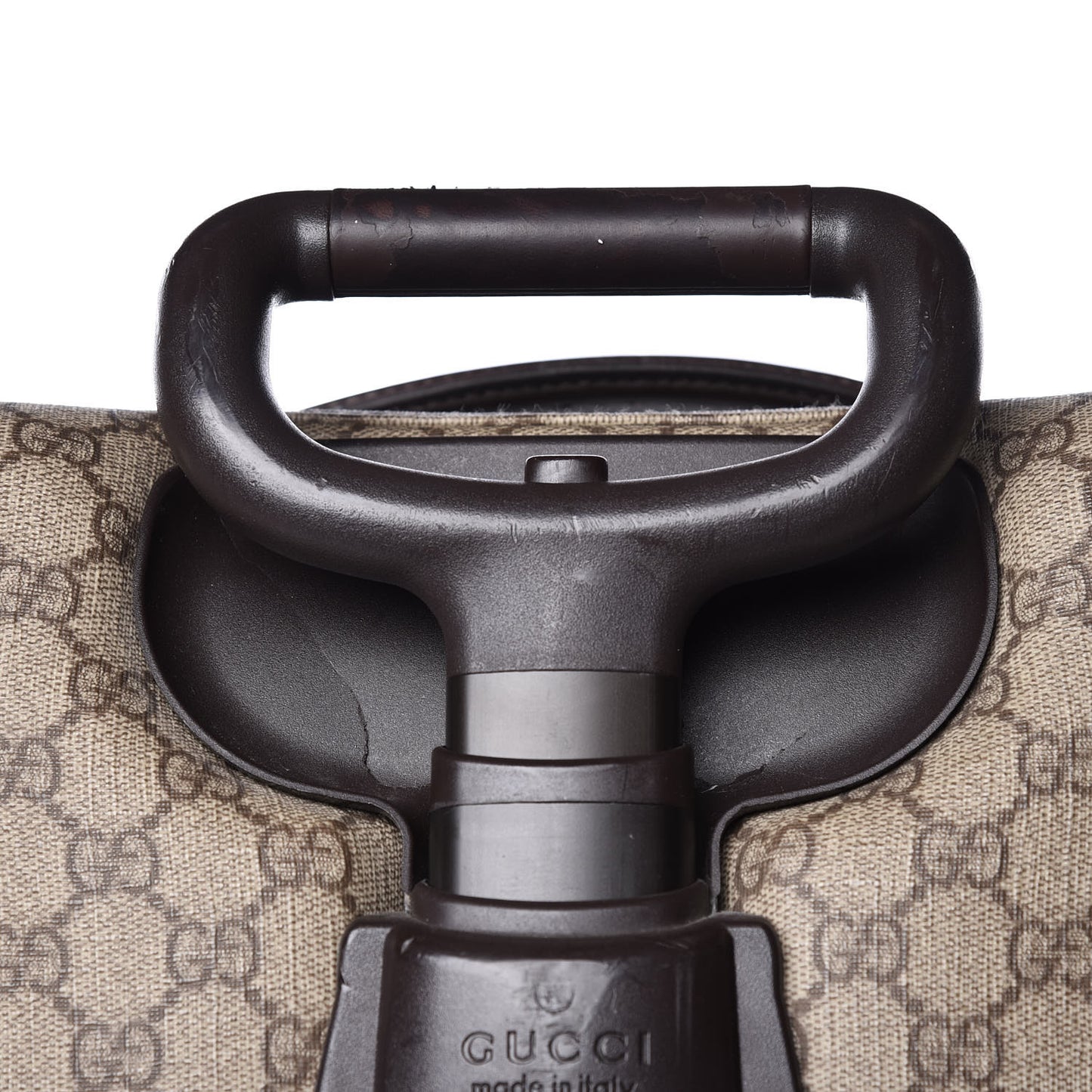 GG Plus Monogram Trolley Suitcase Dark Brown