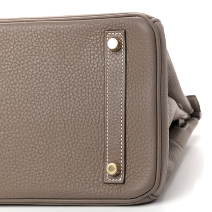 Hermes Taurillon Clemence Birkin 30 Etoupe 6 of 10