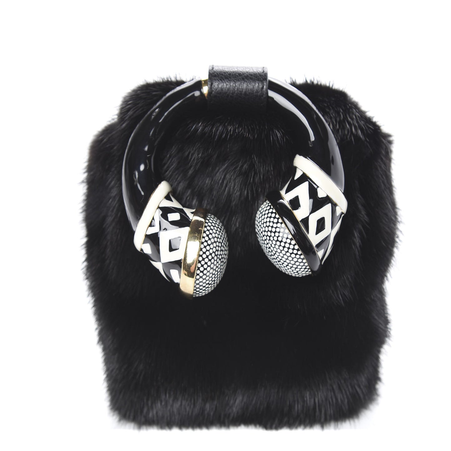 Mink Fur Bracelet Bag Black