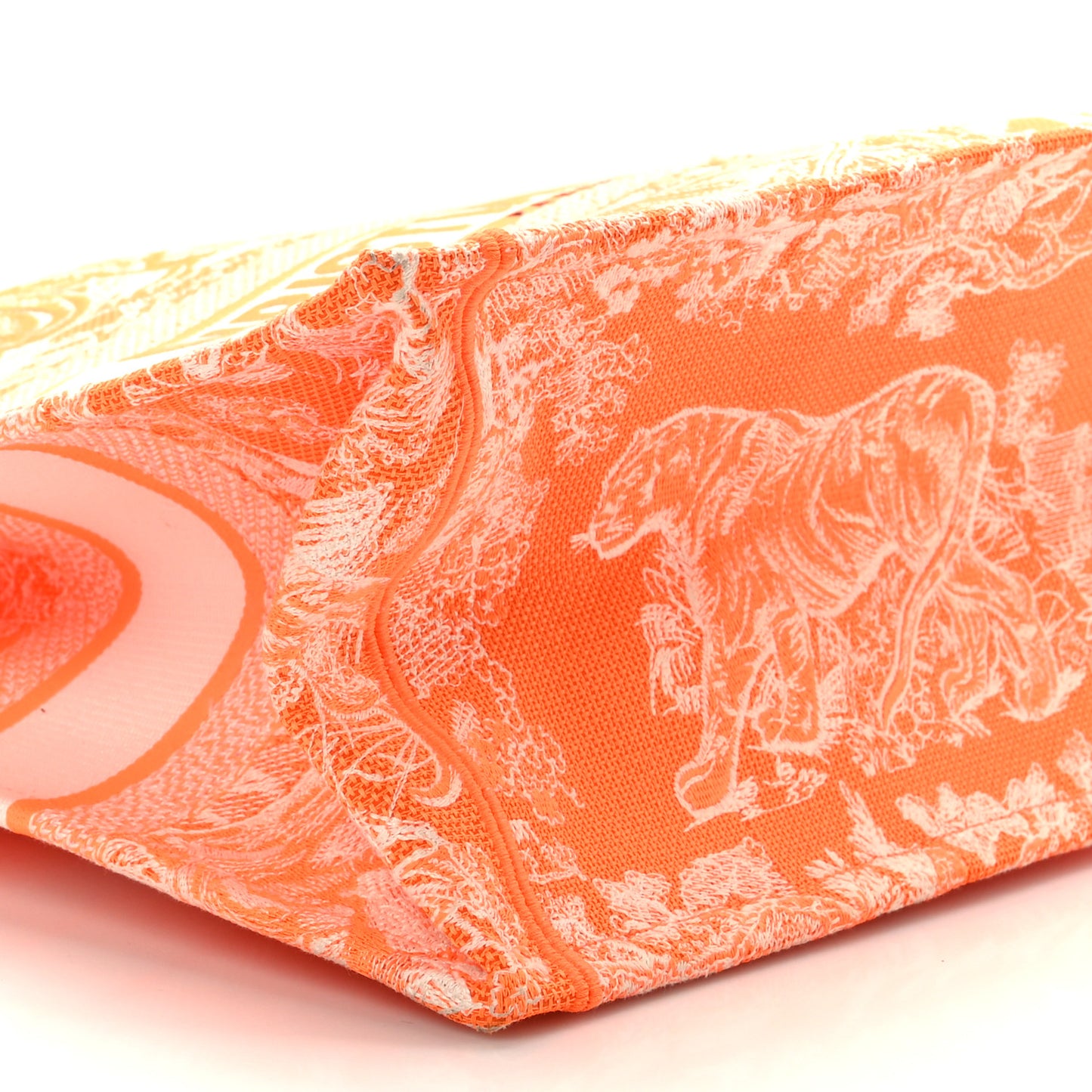 Canvas Embroidered Medium Dioriviera Toile De Jouy Book Tote Orange