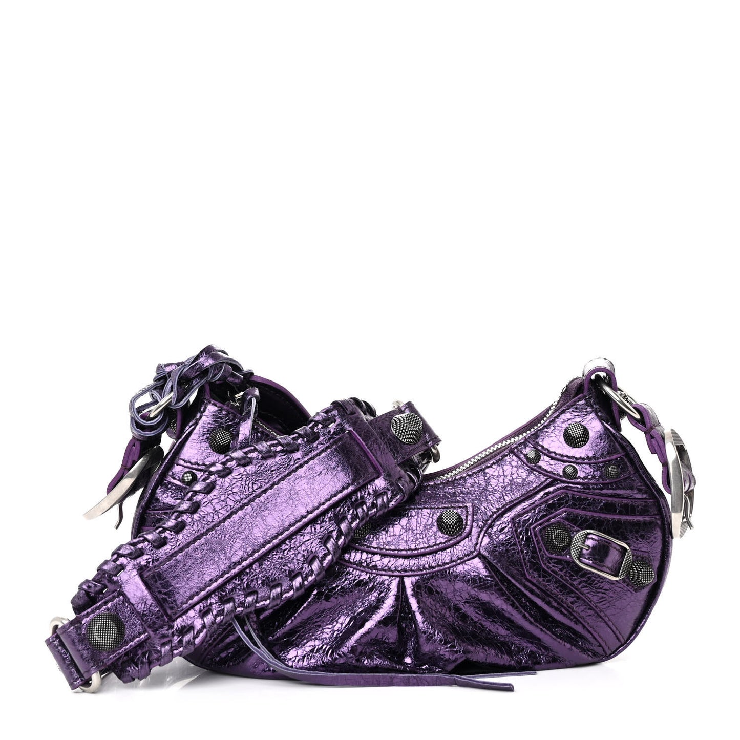 Metallic Agneau Arena Le Cagole Shoulder Bag XS Met Mauve