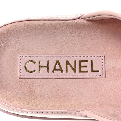 Chanel Shiny Calfskin Crystal Quilted Velcro Dad CC Slide Sandals 39 Light Pink 8 of 9