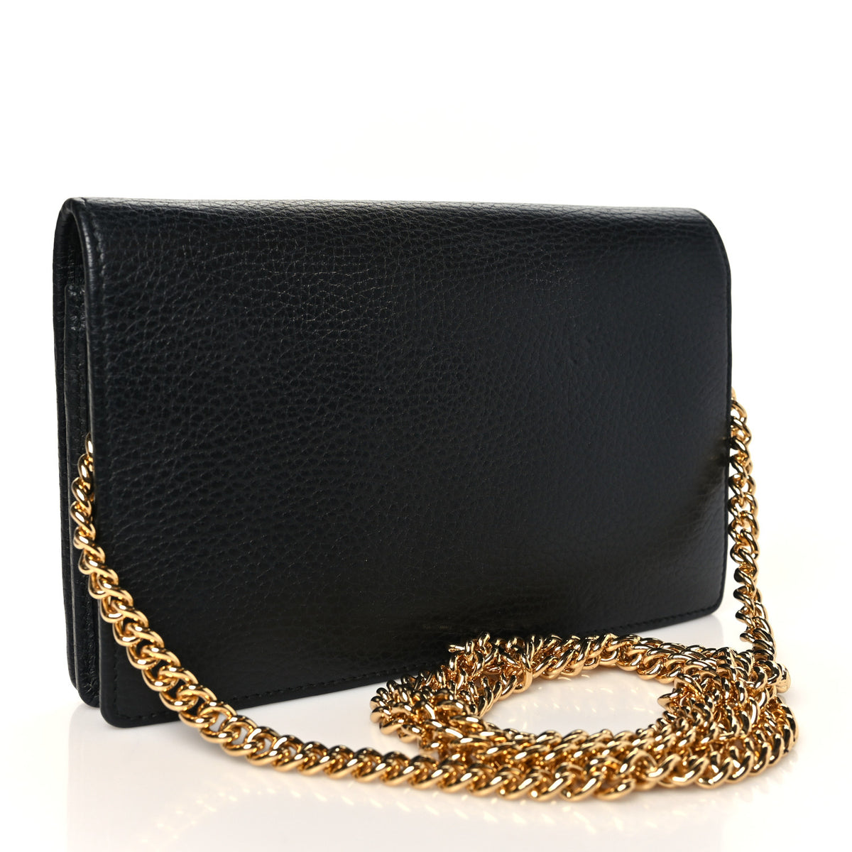 Gucci Calfskin Mini GG Marmont Chain Wallet Black 3 of 10