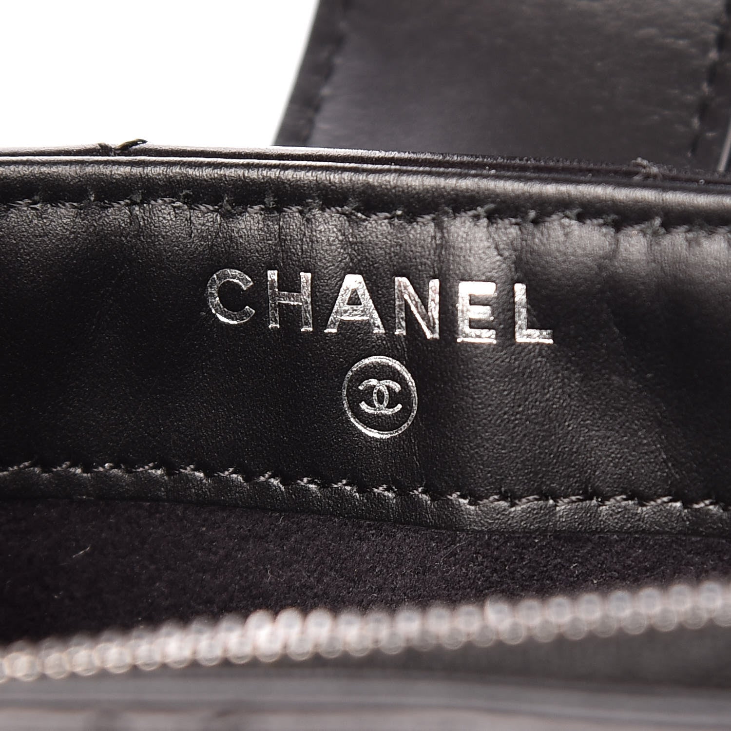 Chanel Glazed Calfskin Quilted Mini Phone Holder Clutch Black 6 of 9