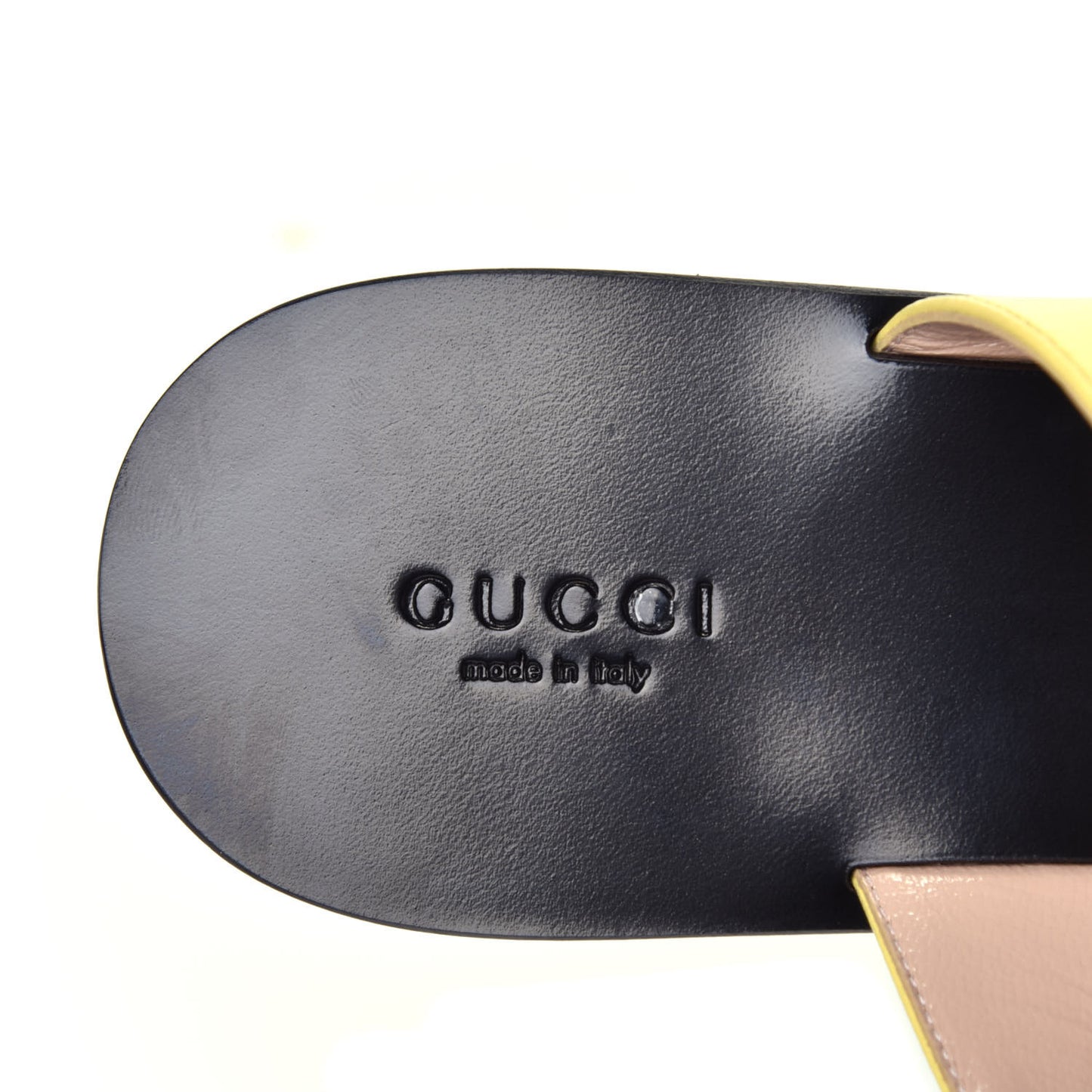 Calfskin GG Marmont Thong Sandals 38.5 Banana