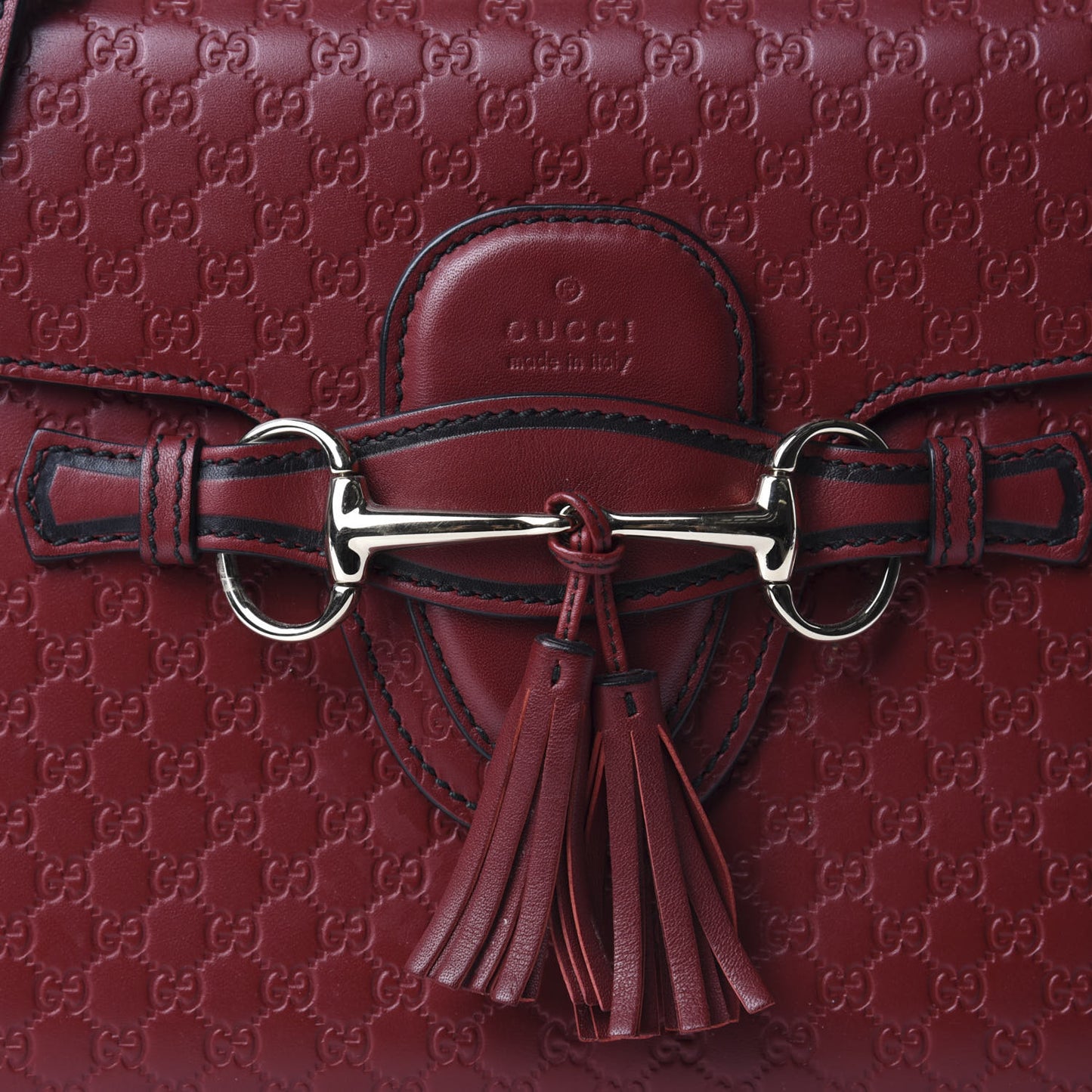 Microguccissima Medium Emily Chain Shoulder Bag Red