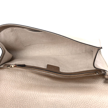Gucci Metallic Pebbled Calfskin Medium Soho Clutch Golden Beige 6 of 10