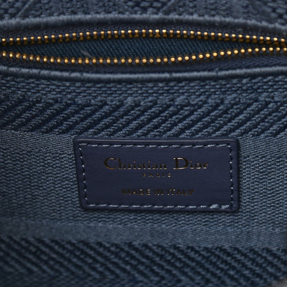 Christian Dior Canvas Embroidered Cannage Medium Lady D-Lite Denim Blue 6 of 10