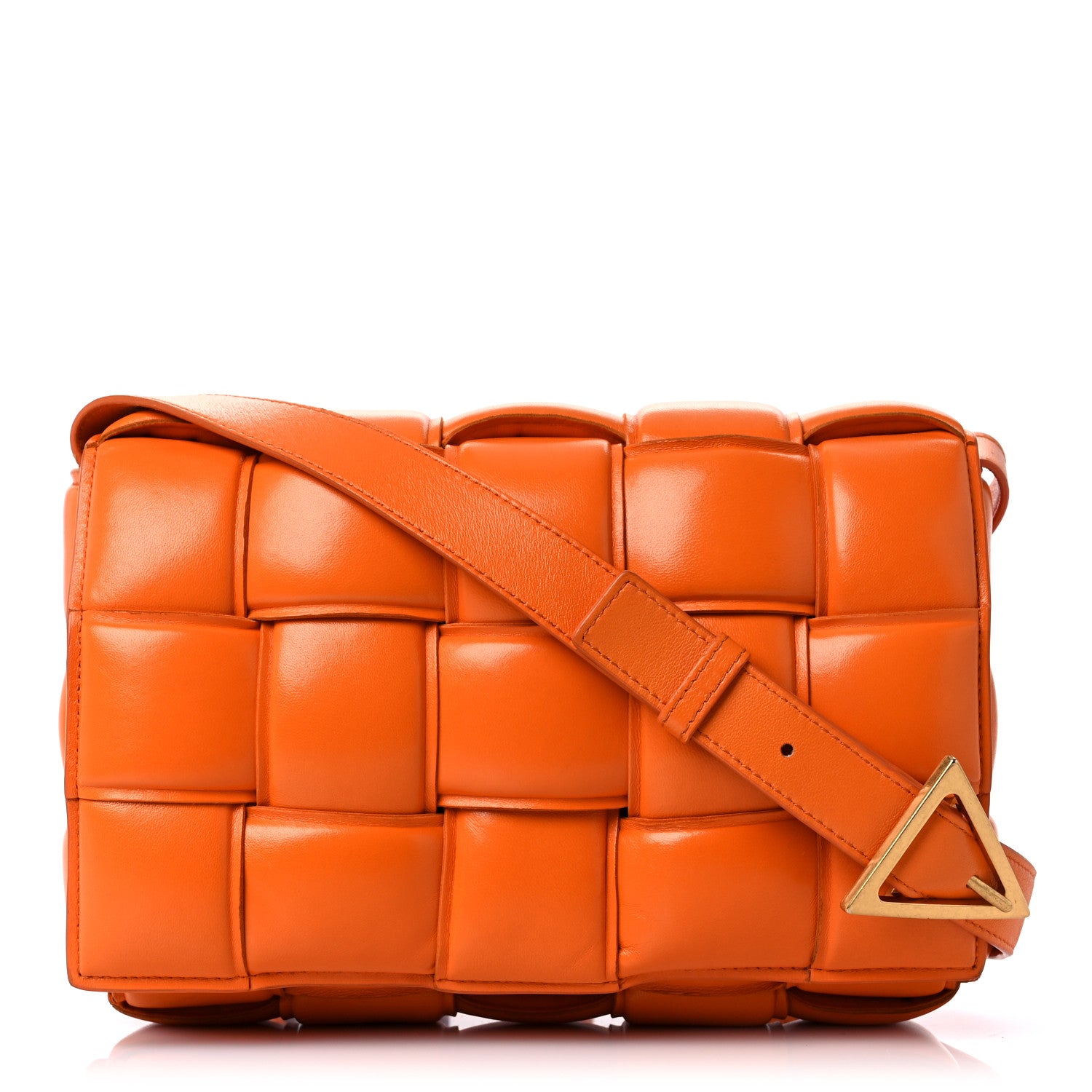 Bottega Veneta Nappa Maxi Intreccio Padded Cassette Crossbody Bag Orange 1 of 14