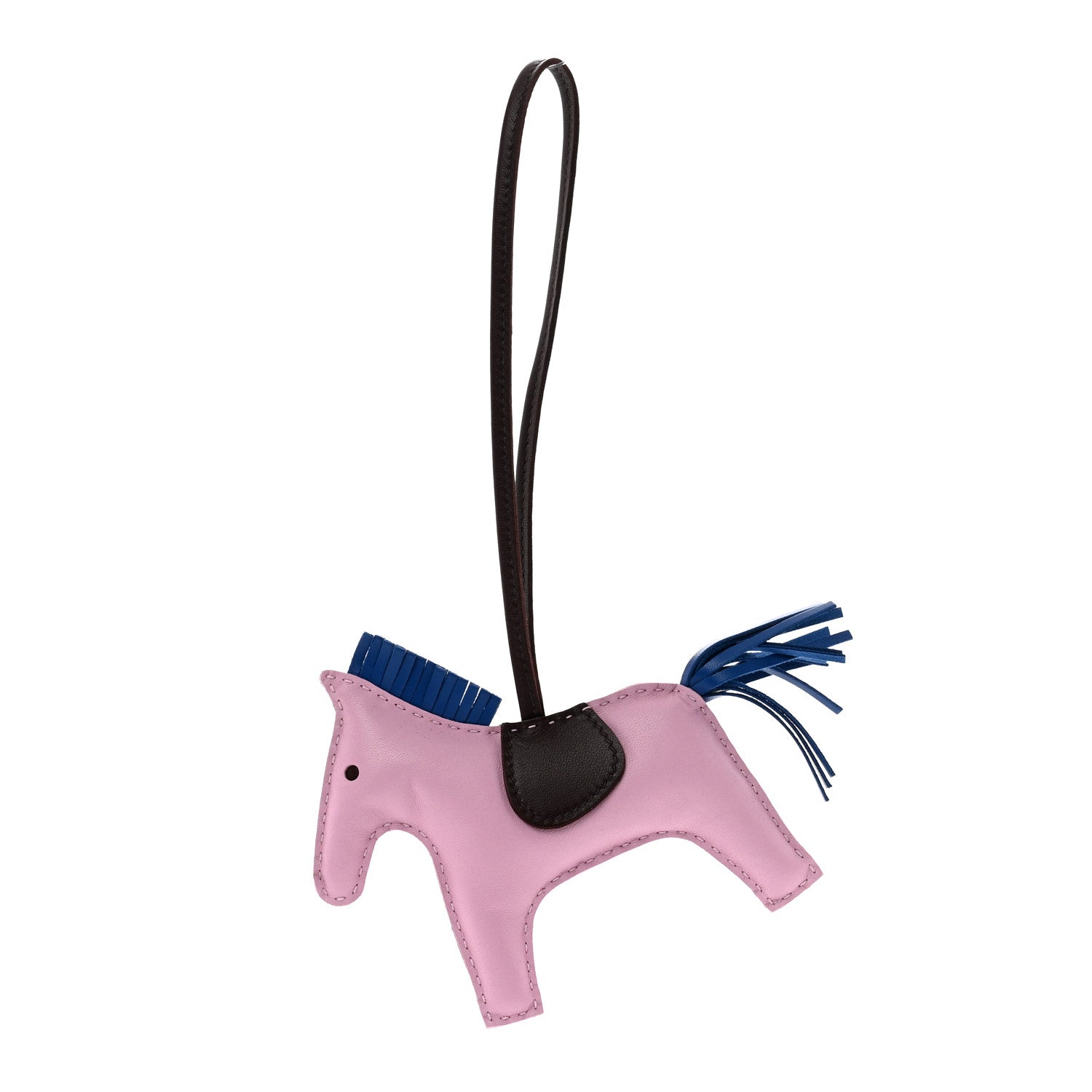 Hermes Milo Lambskin Grigri Rodeo Horse Bag Charm MM Mauve Sylvestre Bleu France Rouge Sellier 1 of 4
