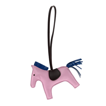 Hermes Milo Lambskin Grigri Rodeo Horse Bag Charm MM Mauve Sylvestre Bleu France Rouge Sellier 1 of 4