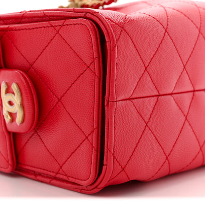 Chanel Caviar Quilted Mini Chanel 25 Handbag Red 9 of 10