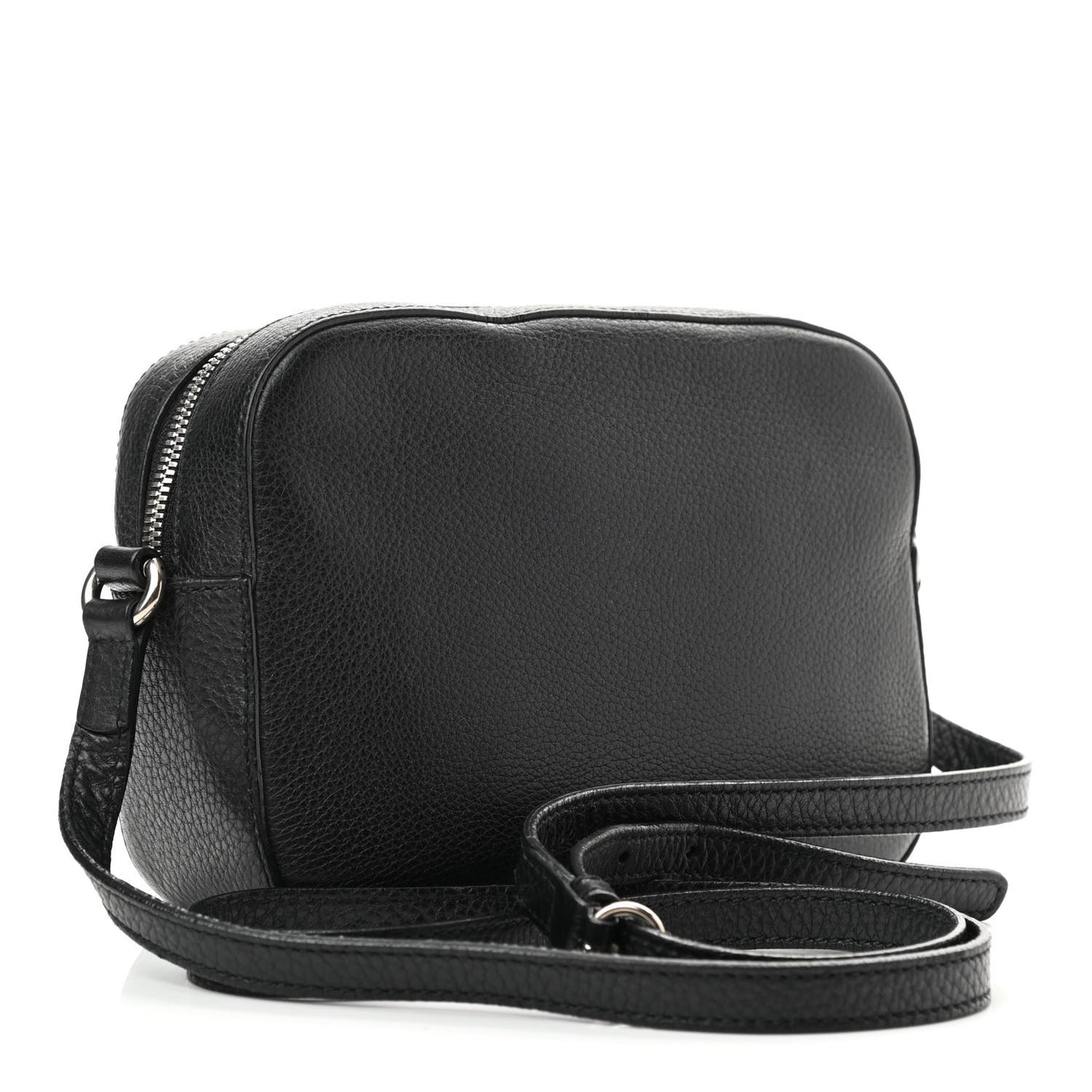 Pebbled Calfskin Studded Small Soho Disco Bag Black