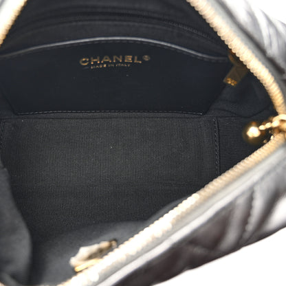 Chanel Metallic Calfskin Pearl Quilted CC Mini Camera Case Ruthenium 5 of 10