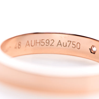 Cartier 18K Pink Gold Diamond 3mm C De Wedding Band Ring 48 4.5 5 of 6
