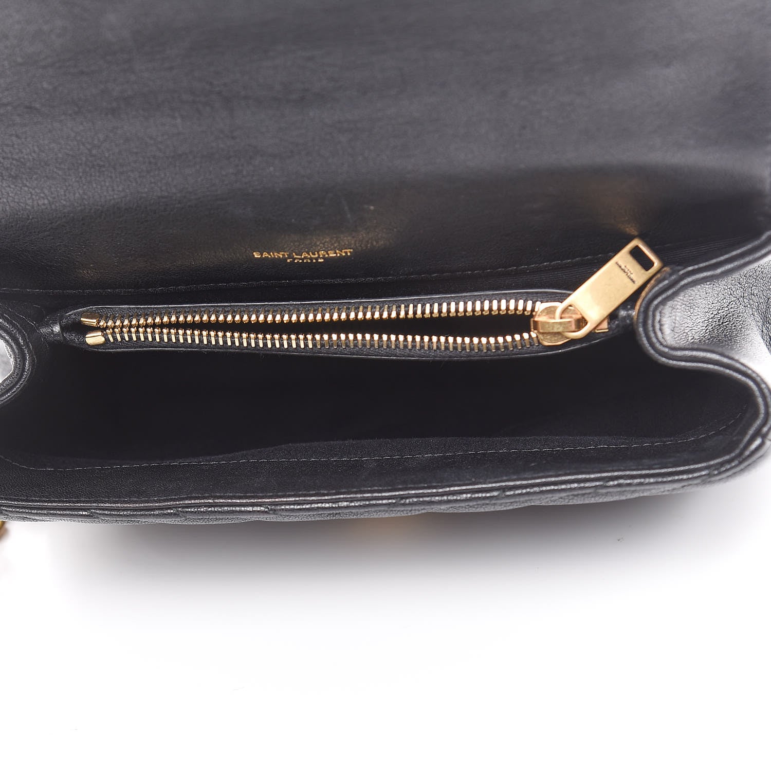 Saint Laurent Sheepskin Matelasse Chevron Monogram Medium College Bag Black 5 of 13