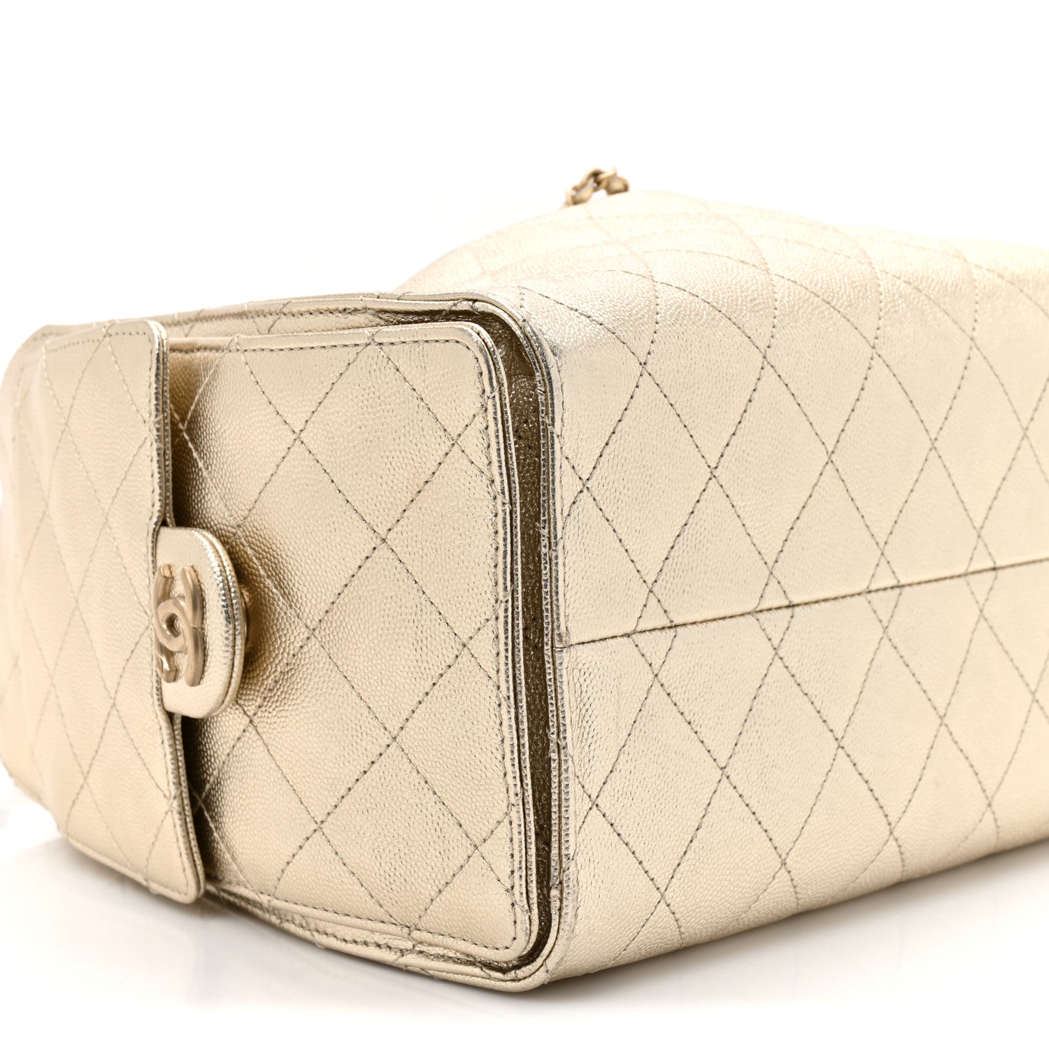 Chanel Metallic Caviar Quilted Small Chanel 25 Handbag Gold 10 of 10