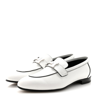 Hermes Calfskin Womens Paris Loafers 37.5 White 4 of 10