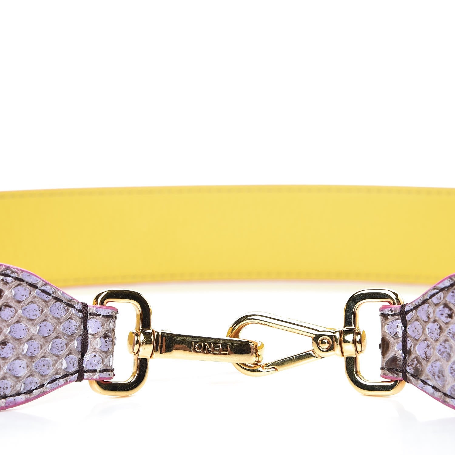 Fendi Shiny Python Vitello Dolce Strap You Purple Yellow 4 of 8