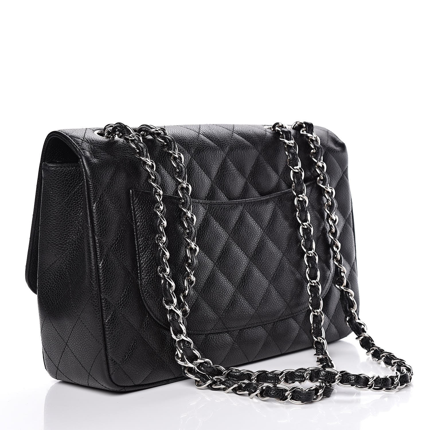 Chanel Caviar Quilted Jumbo Single Flap Black 3 of 10