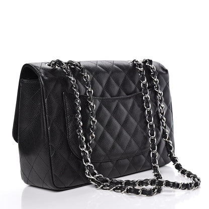 Chanel Caviar Quilted Jumbo Single Flap Black 3 of 10